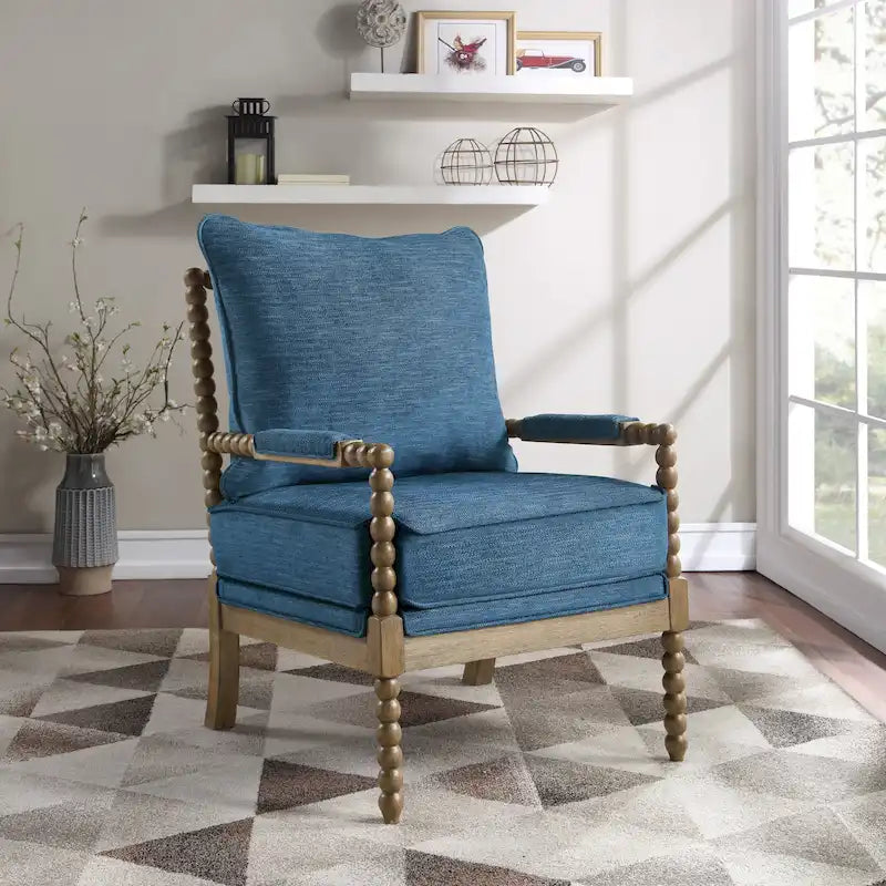 Chaise Fletcher Spindle en tissu avec finition Charbon brossé