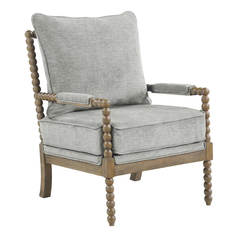 Chaise Fletcher Spindle en tissu avec finition Charbon brossé