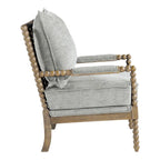 Chaise Fletcher Spindle en tissu avec finition Charbon brossé