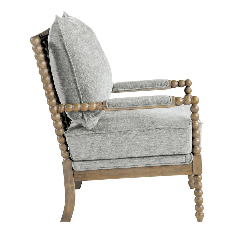 Chaise Fletcher Spindle en tissu avec finition Charbon brossé