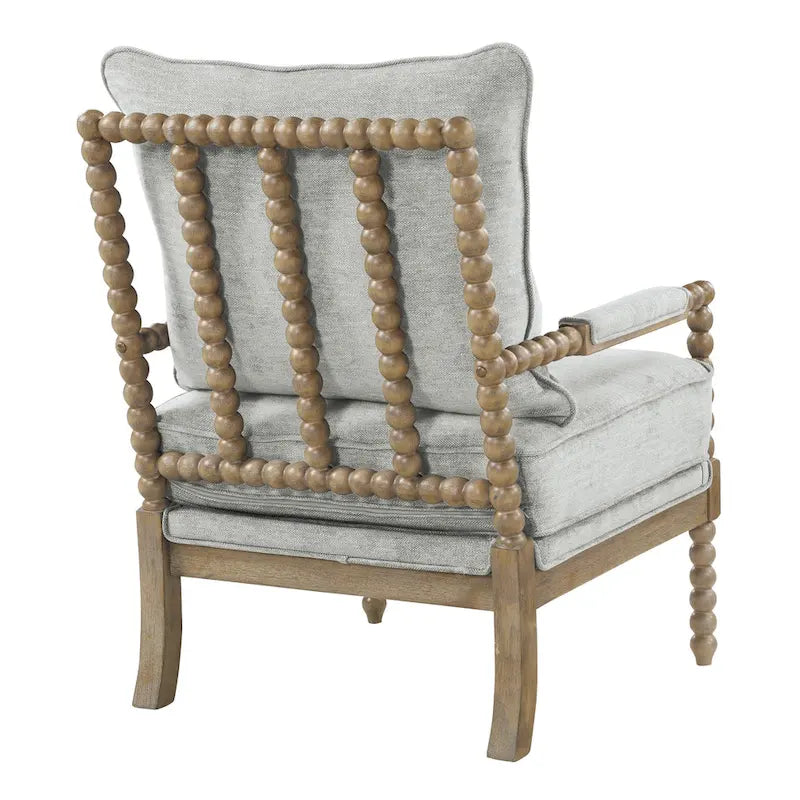 Chaise Fletcher Spindle en tissu avec finition Charbon brossé