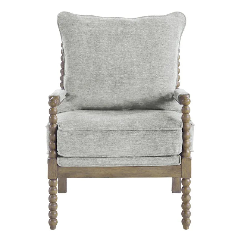 Chaise Fletcher Spindle en tissu avec finition Charbon brossé
