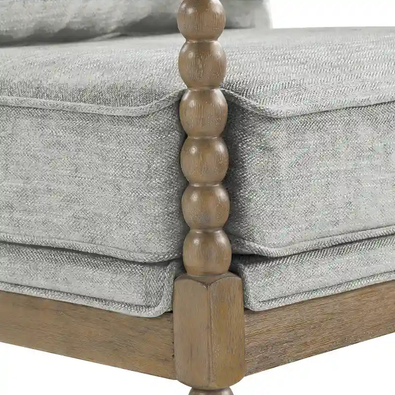 Chaise Fletcher Spindle en tissu avec finition Charbon brossé