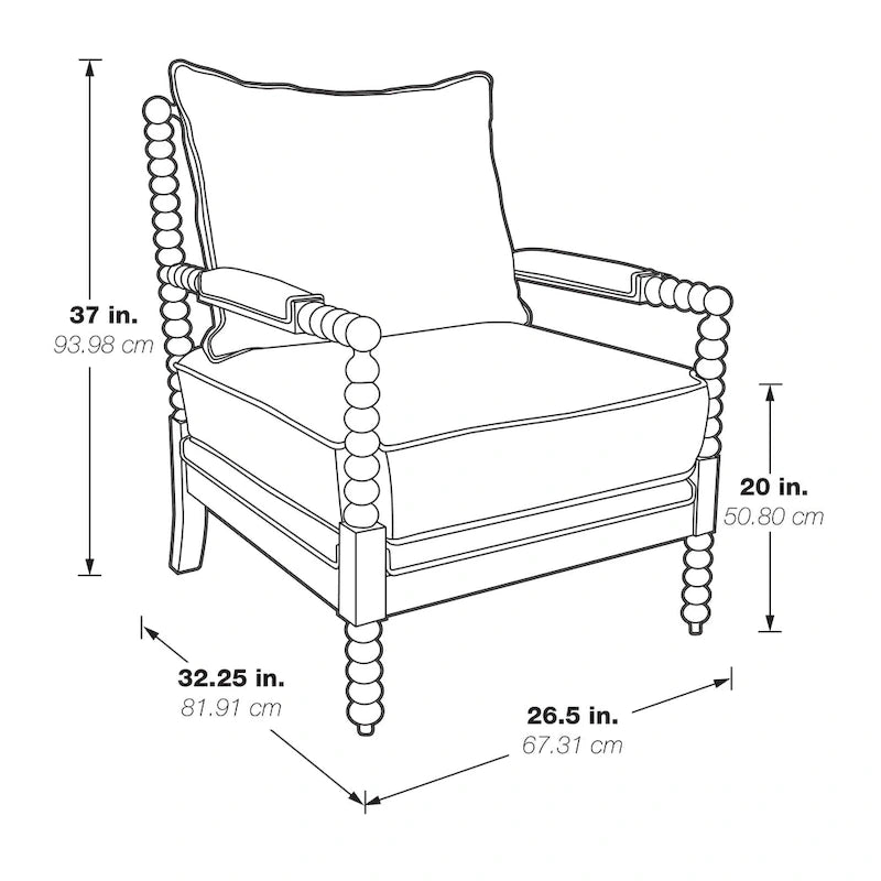 Chaise Fletcher Spindle en tissu avec finition Charbon brossé