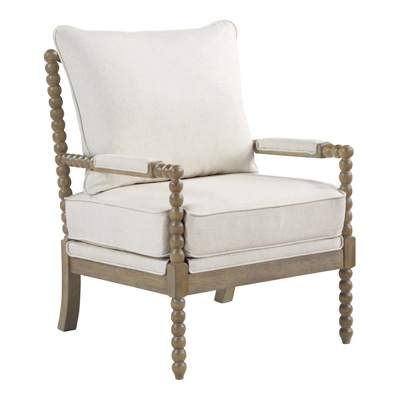 Chaise Fletcher Spindle en tissu avec finition Charbon brossé