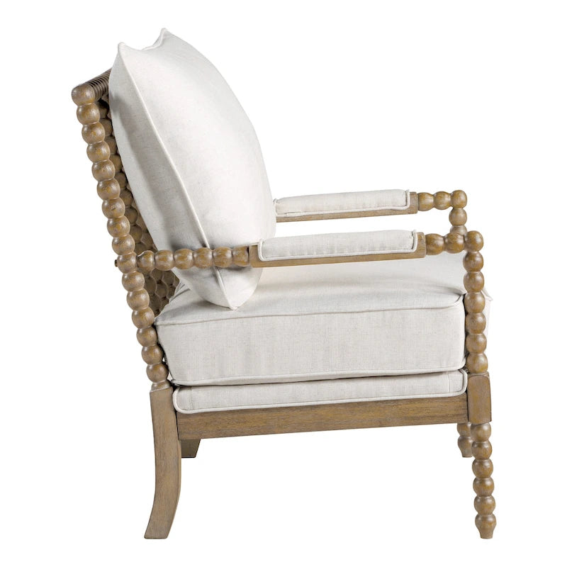 Chaise Fletcher Spindle en tissu avec finition Charbon brossé