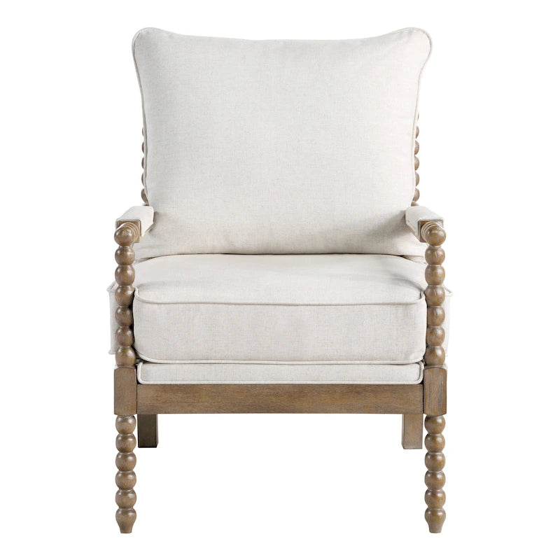 Chaise Fletcher Spindle en tissu avec finition Charbon brossé
