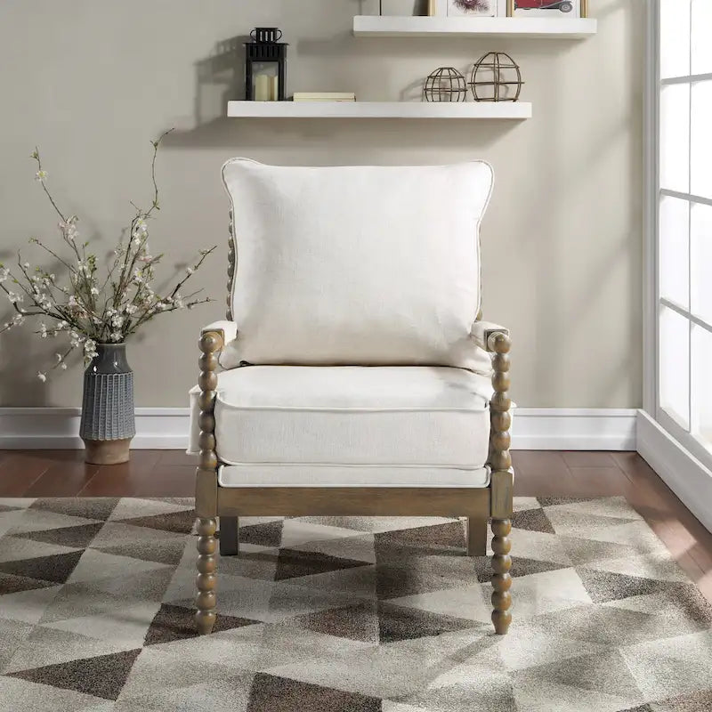 Chaise Fletcher Spindle en tissu avec finition Charbon brossé