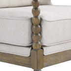 Chaise Fletcher Spindle en tissu avec finition Charbon brossé