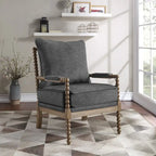 Chaise Fletcher Spindle en tissu avec finition Charbon brossé