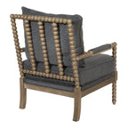 Chaise Fletcher Spindle en tissu avec finition Charbon brossé