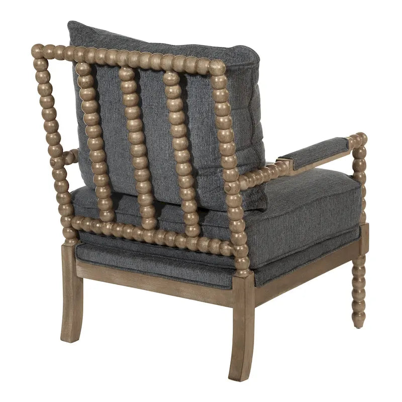 Chaise Fletcher Spindle en tissu avec finition Charbon brossé