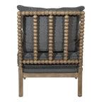 Chaise Fletcher Spindle en tissu avec finition Charbon brossé