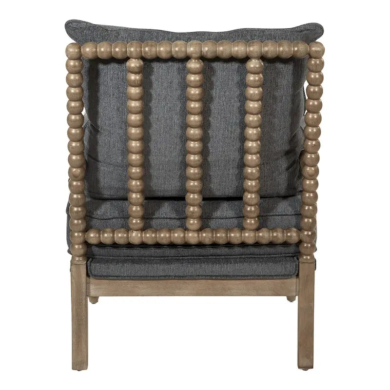 Chaise Fletcher Spindle en tissu avec finition Charbon brossé