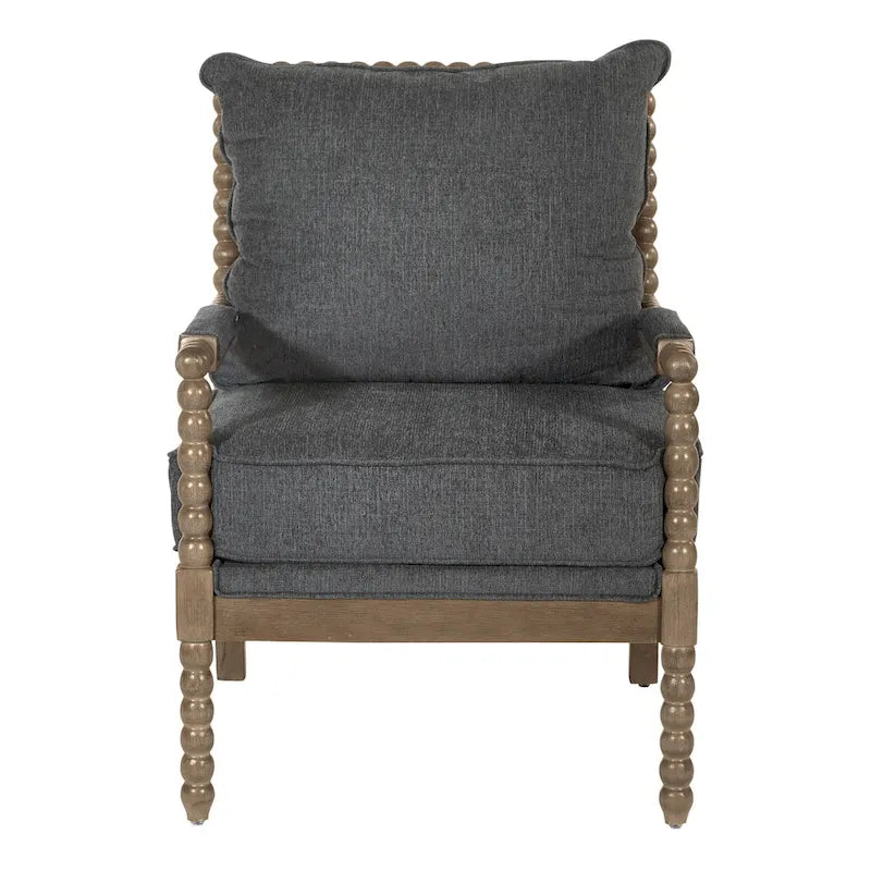 Chaise Fletcher Spindle en tissu avec finition Charbon brossé