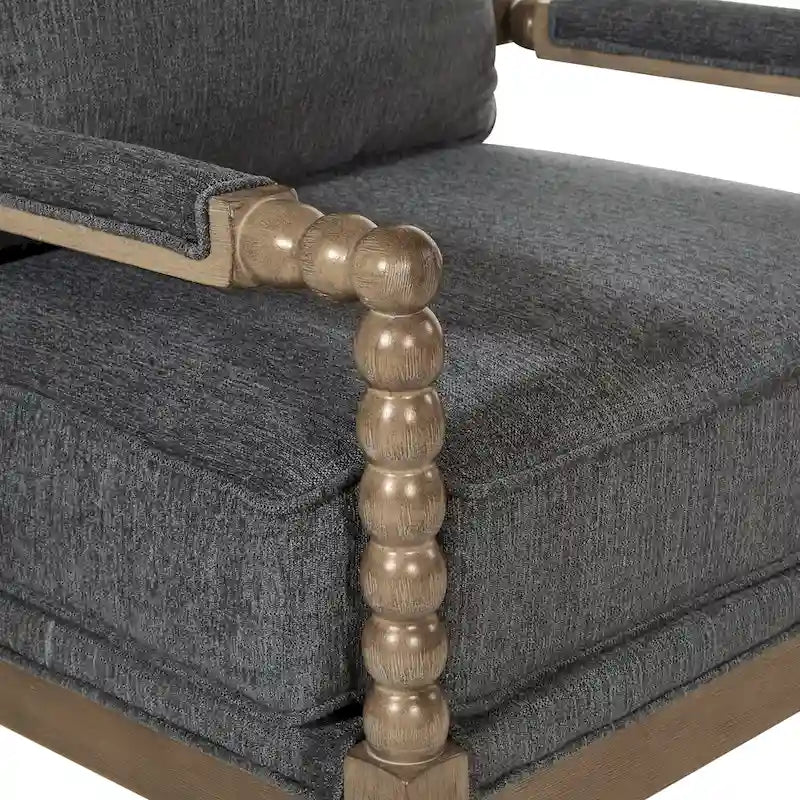 Chaise Fletcher Spindle en tissu avec finition Charbon brossé