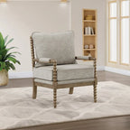Chaise Fletcher Spindle en tissu avec finition Charbon brossé