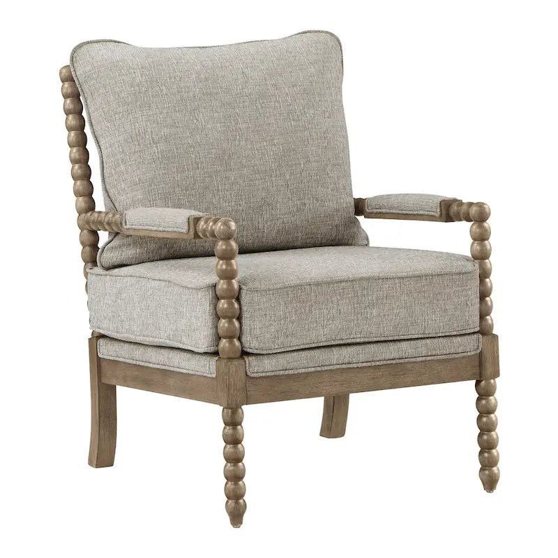 Chaise Fletcher Spindle en tissu avec finition Charbon brossé