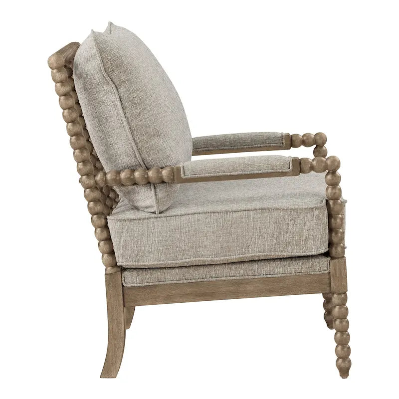 Chaise Fletcher Spindle en tissu avec finition Charbon brossé