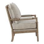 Chaise Fletcher Spindle en tissu avec finition Charbon brossé