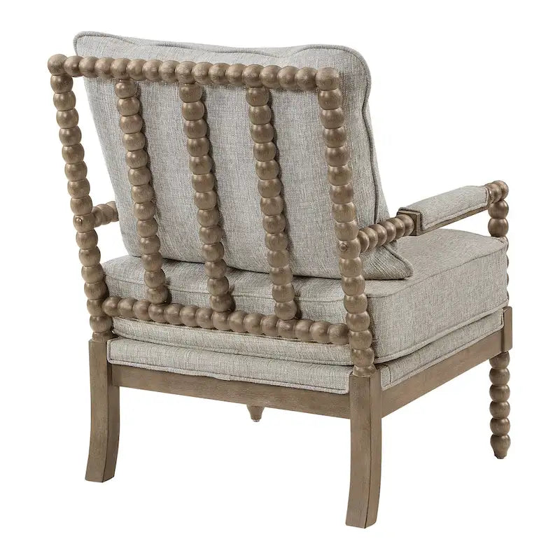 Chaise Fletcher Spindle en tissu avec finition Charbon brossé