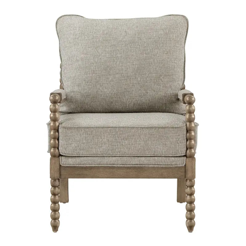 Chaise Fletcher Spindle en tissu avec finition Charbon brossé