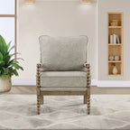 Chaise Fletcher Spindle en tissu avec finition Charbon brossé