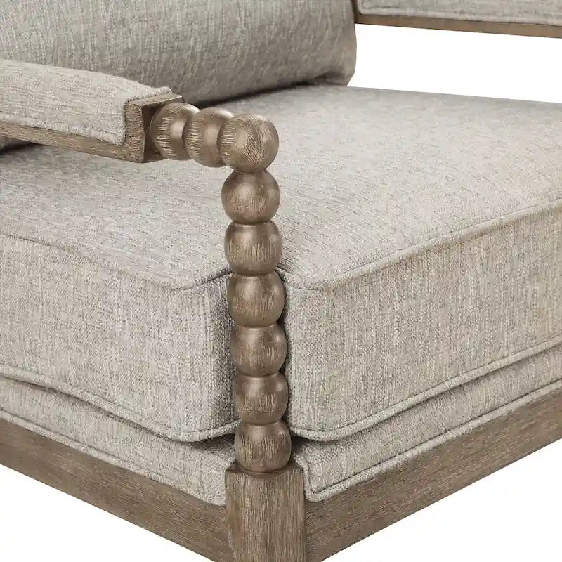 Chaise Fletcher Spindle en tissu avec finition Charbon brossé