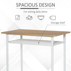 Ensemble de mobilier de salle à manger HOMCOM 3 pièces, hauteur de bar, avec 1 table, 2 tabourets assortis et repose-pieds à cadre métallique