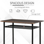 Ensemble de mobilier de salle à manger HOMCOM 3 pièces, hauteur de bar, avec 1 table, 2 tabourets assortis et repose-pieds à cadre métallique