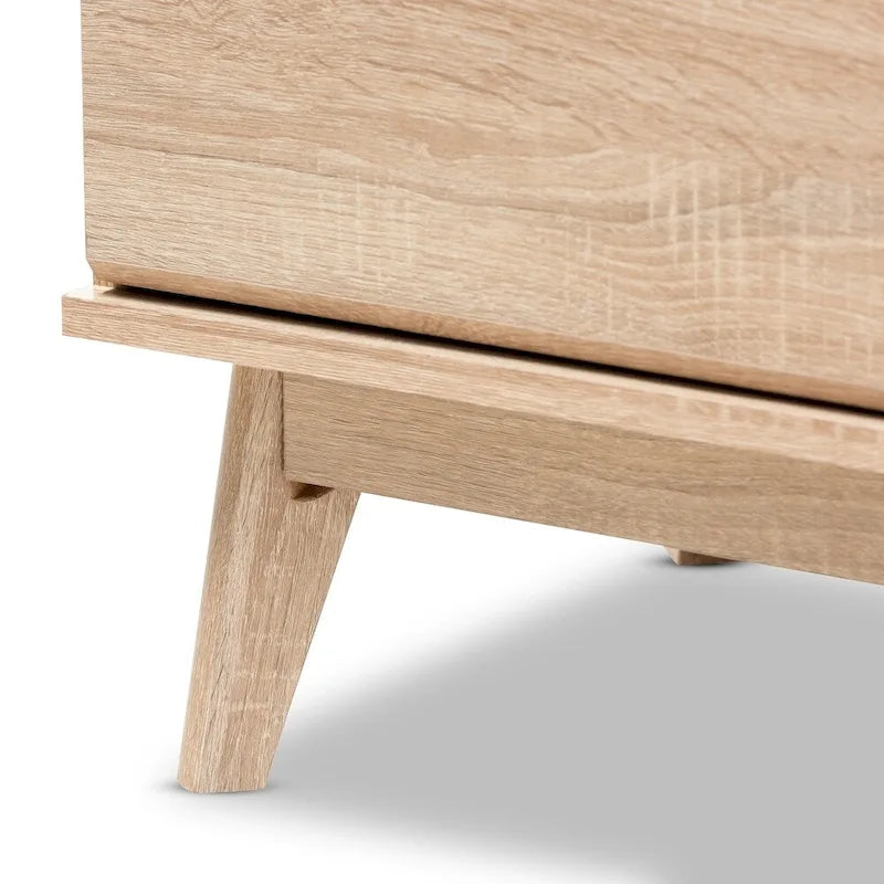 Commode à 6 tiroirs gris foncé Mid-Century de Baxton Studio
