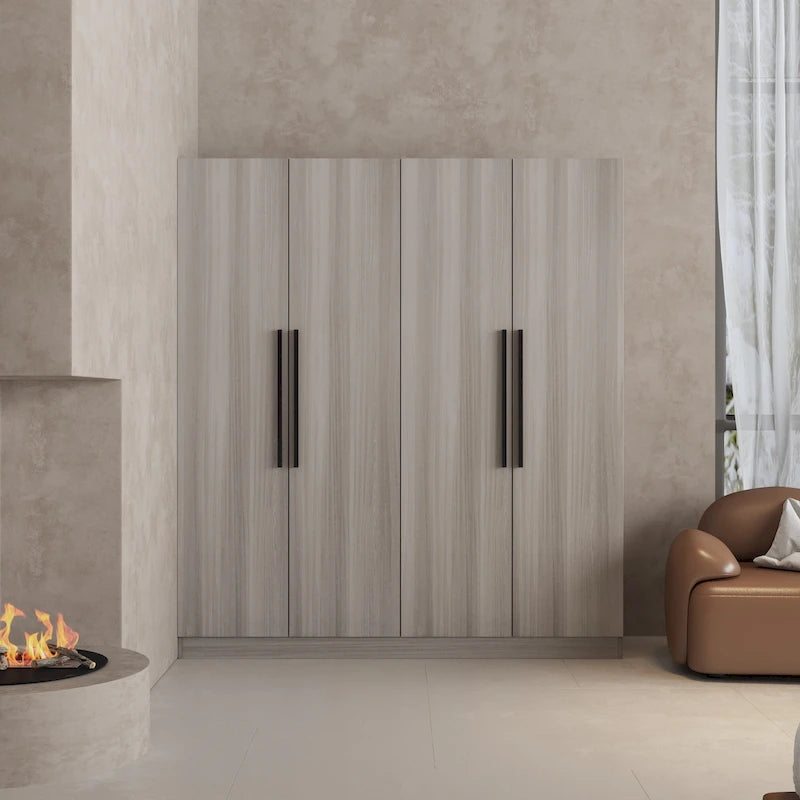 Armoire deux portes, 63L x 70,9H, avec quatre portes, grande