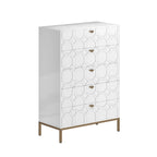 Clihome Commode de rangement en bois à 5 tiroirs