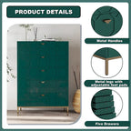 Clihome Commode de rangement en bois à 5 tiroirs