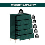 Clihome Commode de rangement en bois à 5 tiroirs