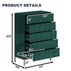Clihome Commode de rangement en bois à 5 tiroirs