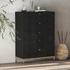 Clihome Commode de rangement en bois à 5 tiroirs