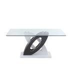 Table de salle à manger Somette Sophie avec plateau en verre - Blanc