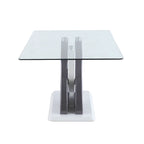 Table de salle à manger Somette Sophie avec plateau en verre - Blanc