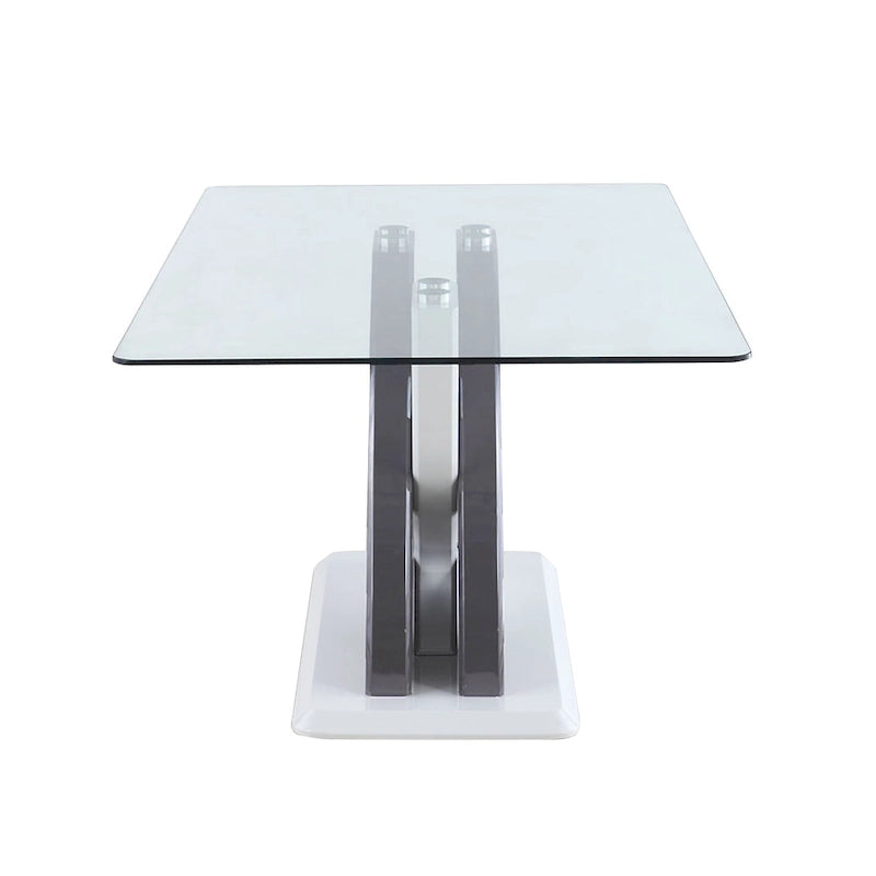 Table de salle à manger Somette Sophie avec plateau en verre - Blanc