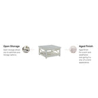 Table basse Homestyles Seaside Lodge avec finition blanc cassé et aspect vieilli