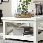 Table basse Homestyles Seaside Lodge avec finition blanc cassé et aspect vieilli