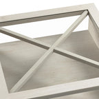 Table basse en verre de style ferme Lennox avec rangement par Bush Furniture