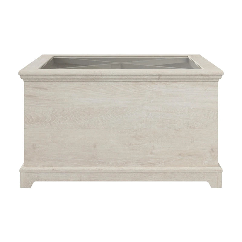 Table basse en verre de style ferme Lennox avec rangement par Bush Furniture