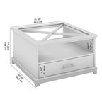 Table basse en verre de style ferme Lennox avec rangement par Bush Furniture