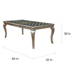 Ensemble de salle à manger Tily Glam Gold en similicuir capitonné 9 pièces avec rallonge par Furniture of America