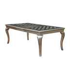 Ensemble de salle à manger Tily Glam Gold en similicuir capitonné 9 pièces avec rallonge par Furniture of America