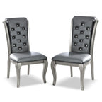 Ensemble de salle à manger Tily Glam Gold en similicuir capitonné 9 pièces avec rallonge par Furniture of America