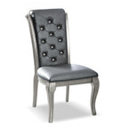 Ensemble de salle à manger Tily Glam Gold en similicuir capitonné 9 pièces avec rallonge par Furniture of America
