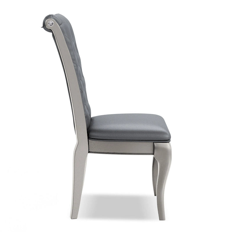 Ensemble de salle à manger Tily Glam Gold en similicuir capitonné 9 pièces avec rallonge par Furniture of America
